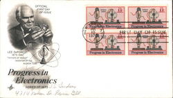 Progress in Electronics series of 1973 Block of Stamps First Day Cover