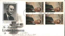 In Memoriam Lyndon B. Johnson 1908-1973 Block of Stamps First Day Covers First Day Cover First Day Cover First Day Cover