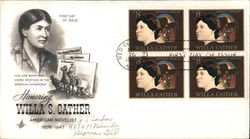 Honoring Willa S. Cather, American Novelist 1876-1947 Block of Stamps First Day Covers First Day Cover First Day Cover First Day Cover