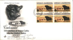 Centennial Introduction of Angus Cattle Into the United States First Day Covers First Day Cover First Day Cover First Day Cover