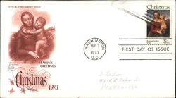 Season's Greetings Christmas 1973 First Day Cover