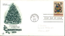 Season's Greetings Christmas 1973 First Day Cover