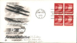 13¢ Domestic Rate Airmail Definitive Series of 1973 Block of Stamps First Day Covers First Day Cover First Day Cover First Day Cover