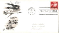 Progress in Aviation 13 Cent Air Mail Coil Stamp, Series of 1973 First Day Cover