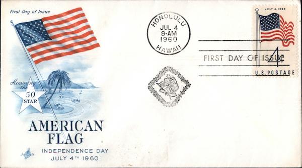 Honoring the 50 Star American Flag, Independence Day July 4, 1960 First ...