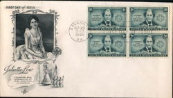 Juliette Low Block of Stamps First Day Cover