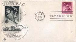 Will Rogers, 1879-1935 First Day Covers First Day Cover First Day Cover First Day Cover