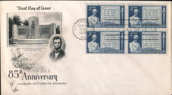 85th Anniversary of Lincoln's Gettysburg Address Block of Stamps First Day Covers First Day Cover First Day Cover First Day Cover