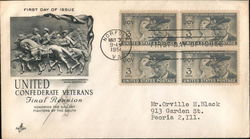 United Confederate Veterans Final Reunion Block of Stamps First Day Cover