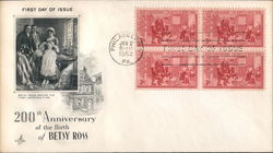 200th Anniversary of the Birth of Betsy Ross Block of Stamps First Day Covers First Day Cover First Day Cover First Day Cover