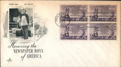 Honoring the Newspaper Boys of America Block of Stamps First Day Covers First Day Cover First Day Cover First Day Cover