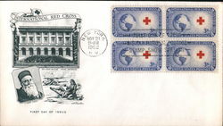 Honoring the International Red Cross, Founded 1864 Block of Stamps First Day Cover