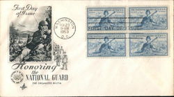 Honoring the National Guard, The Organized Militia Block of Stamps First Day Cover