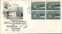 100th Anniversary of the Washington Territory, 1853-1953 Block of Stamps First Day Cover