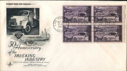 50th Anniversary of the Trucking Industry Block of Stamps First Day Covers First Day Cover First Day Cover First Day Cover