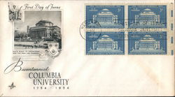 Bicentennial Columbia University 1754-1954 Block of Stamps First Day Covers First Day Cover First Day Cover First Day Cover