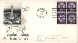 Statue of Liberty, Bedloe's Island Block of Stamps First Day Cover