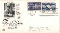 20¢ Special Delivery Stamp Series of 1954 First Day Covers First Day Cover First Day Cover First Day Cover