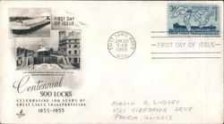 Centennial Soo Locks - Celebrating 100 Years of Great Lakes Transportation 1855-1955 First Day Covers First Day Cover First Day  First Day Cover