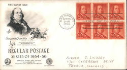 ½¢ Regular Postage Series of 1954-56 Block of Stamps First Day Covers First Day Cover First Day Cover First Day Cover