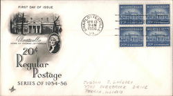 20¢ Regular Postage Series of 1954-56 - Monticello, Home of Thomas Jefferson First Day Covers First Day Cover First Day Cover First Day Cover