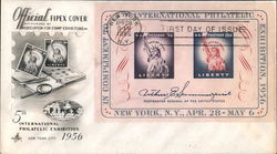 Official FIPEX Cover 5th International Philatelic Exhibition 1956 Block of Stamps First Day Cover