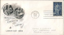 Honoring American Labor Labor Day 1956 First Day Covers First Day Cover First Day Cover First Day Cover