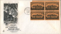 200th Anniversary Nassau Hall Block of Stamps First Day Cover