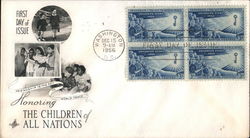 Honoring the Children of All Nations Block of Stamps First Day Cover