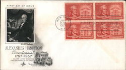 Alexander Hamilton Block of Stamps First Day Covers First Day Cover First Day Cover First Day Cover