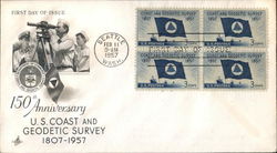 150th Anniversary U.S. Coast and Geodetic Survey 1807-1957 Block of Stamps First Day Covers First Day Cover First Day Cover First Day Cover