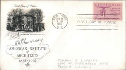 100th Anniversary American Institute of Architects 1857-1957 First Day Cover