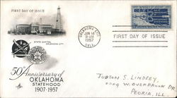 50th Anniversary of Oklahoma Statehood 1907-1957 First Day Cover