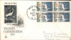 Wildlife Conservation 1957 Block of Stamps First Day Covers First Day Cover First Day Cover First Day Cover