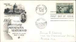 100th Anniversary of Minnesota Statehood First Day Cover