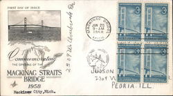 Mackinac Straits Bridge Block of Stamps First Day Covers First Day Cover First Day Cover First Day Cover