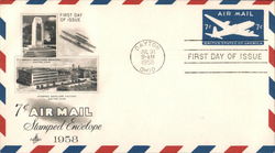 7c Air Mail Stamped Envelope, 1958 First Day Covers First Day Cover First Day Cover First Day Cover