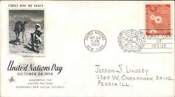 United Nations Day October 24, 1958 First Day Covers First Day Cover First Day Cover First Day Cover