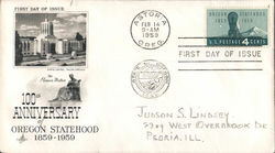 100th Anniversary of Oregon Statehood 1859-1959 First Day Covers First Day Cover First Day Cover First Day Cover