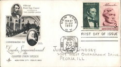 Commemorating the Lincoln Sesquicentennial and Cooper Union Speech First Day Covers First Day Cover First Day Cover First Day Cover