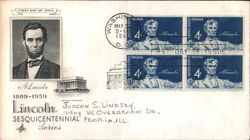 Lincoln Sesquicentennial Series Block of Stamps First Day Covers First Day Cover First Day Cover First Day Cover