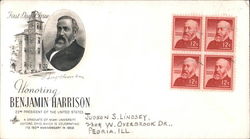 Honoring Benjamin Harrison, 23rd President of the United States Block of Stamps First Day Covers First Day Cover First Day Cover First Day Cover