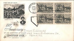 100th Anniversary of the Discovery of Silver - Comstock Lode Nevada Block of Stamps First Day Covers First Day Cover First Day C First Day Cover