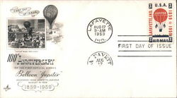 100th Anniversary of the First Official Airmail Balloon "Jupiter" 1859-1959 First Day Covers First Day Cover First Day Cover First Day Cover