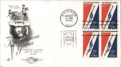 3rd Pan American Games Block of Stamps First Day Cover