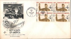 50th Anniversary Boy Scouts of America Block of Stamps First Day Cover