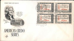 American Credo Series - Thomas Jefferson - Monticello, Home of Thomas Jefferson Block of Stamps First Day Covers First Day Cover First Day Cover