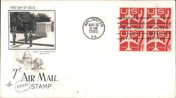 7¢ Air Mail Stamp 1969 Block of Stamps First Day Cover