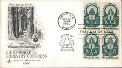 Commemorating the Fifth World Forestry Congress Block of Stamps First Day Cover