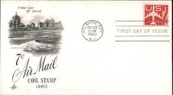 7c Air Mail Coil Stamp 1960 First Day Covers First Day Cover First Day Cover First Day Cover